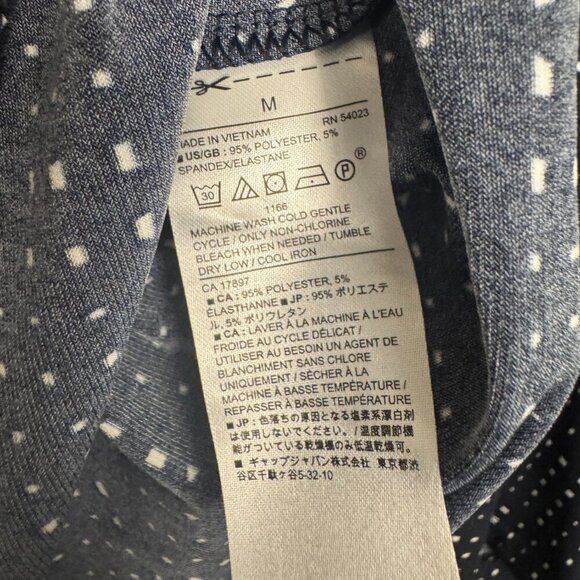 Banana Republic Navy Dotted Wrap Blouse - Size M - Picture 7 of 7